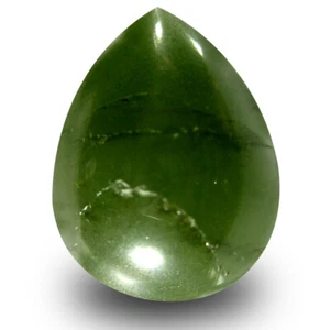 19.98 ct Superior Pear Cabochon (22 x 17 mm) Olive Green Un-Heated Serpentine - Picture 1 of 1