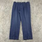 Wrangler Riata Pants Mens 38x30 Blue Double Pleated Relaxed Straight Leg Fit