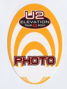 U2 Satin Backstage Pass Elevation Tour 2001 AUTHENTIC gelb oval - Bild 1 von 1