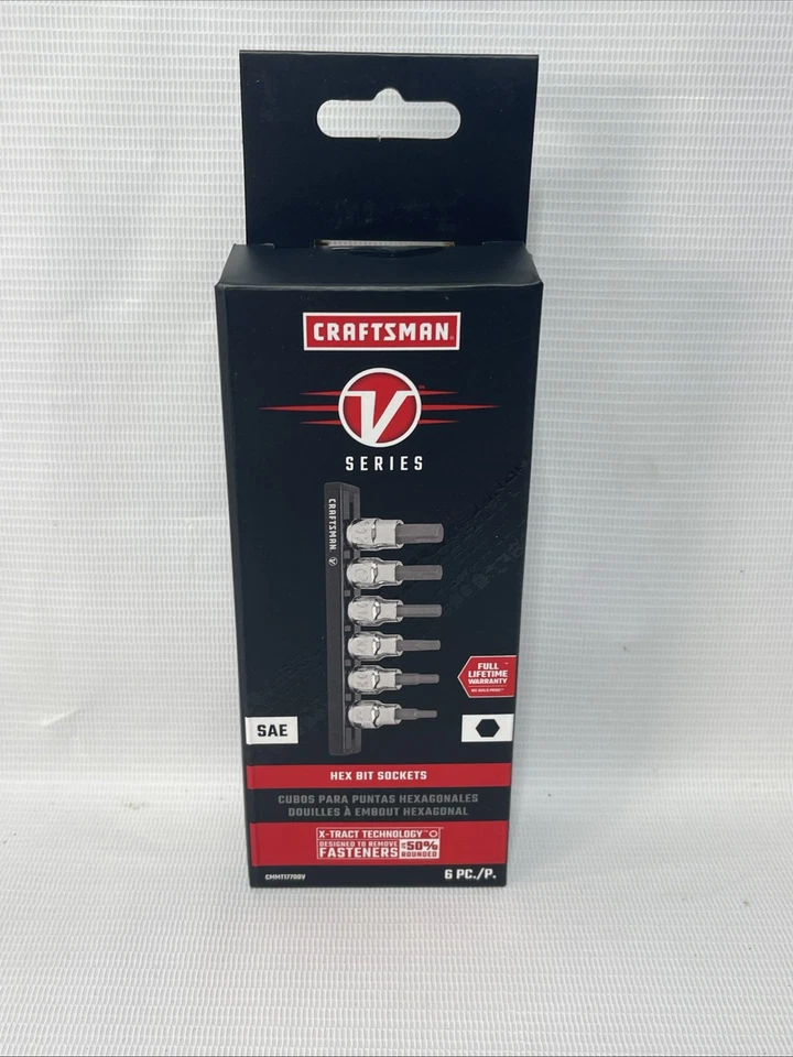Craftsman V-Series 3/8" Drive SAE Hex Bit 6 Piece Socket Set CMMT17700V
