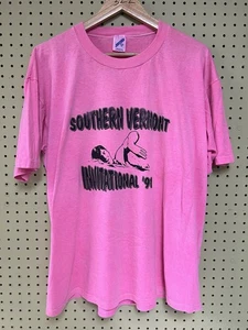Vintage 2XL Southern Vermont Swim Invitational Pink Single Stitch Shirt 1991 - Bild 1 von 10