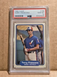 1982 Fleer Terry Francona #188 Rookie RC PSA 10 GEM MINT 2000 Wins - Bild 1 von 2