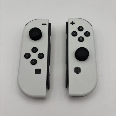 OEM Nintendo Switch Joy-Con Pair White Color Left HAC-015 Right HAC-016 TESTED - Image 1 of 4
