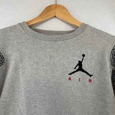 Nike Air Jordan Elephant Print Crewneck Sweatshirt Boys 12-13 YRS, Large, Gray - Image 1 of 4