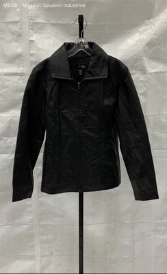 Men's East Fifth Black Leather Solid Jacket Outerwear Small Genuine Stylish - Image 1 of 4