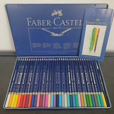 Vintage Faber- Castell Goldfaber Aquarelle 36 Farbstifte in Metalletui - Bild 1 von 4