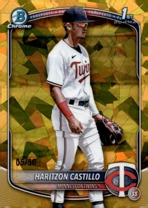 Refractores de oro Bowman Chrome Sapphire Prospects 2025 Haritzon Castillo/50 1st - Imagen 1 de 2