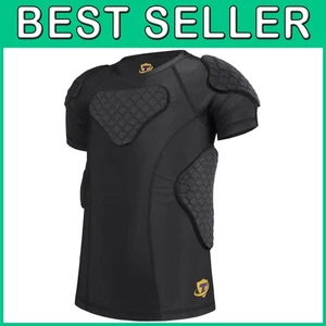 Youth Football Rib Protector Shirt, Black - Picture 1 of 10