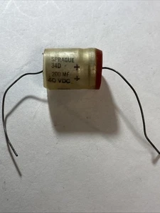 Vintage Sprague 34D 200mf 40 VDC Electrolytic Axle Cap 7321L Capacitor @CPU206 - Picture 1 of 1
