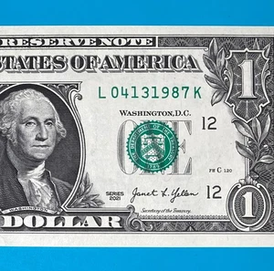 April 13, 1987 (L 04131987 K) BIRTHDAY ANNIVERSARY $1 One Dollar Bill *UNC* - Picture 1 of 4