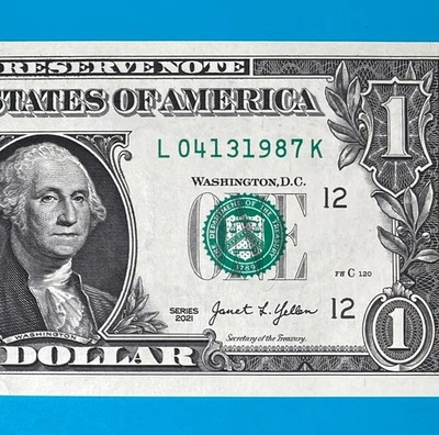 April 13, 1987 (L 04131987 K) BIRTHDAY ANNIVERSARY $1 One Dollar Bill *UNC* - Image 1 of 4
