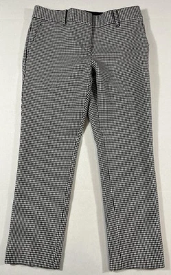 Ann Taylor Women’s Dress Pants Womens Sz 4P Devin Fit Black White Houndstooth - Image 1 of 4