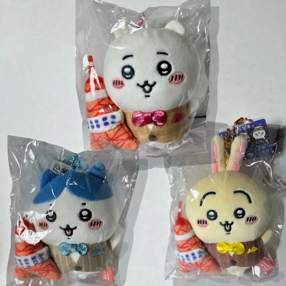 Chiikawa Tokyo Tower Limited Plush Mascot Set of 3 Chiikawa Usagi Hachiware - Image 1 of 4