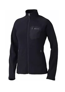 NEW! MARMOT Ansgar Jacket Women’s S Black Zip Polartec Grid Stretch Fleece $165 - Picture 1 of 12