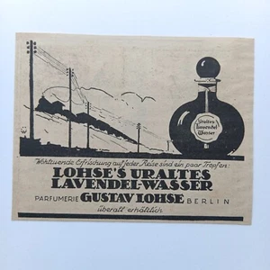 1922 Gustav Lohse Uralt Lavendel Berlin Parfüm, Werbeanzeige Werbung Reklame - Picture 1 of 1