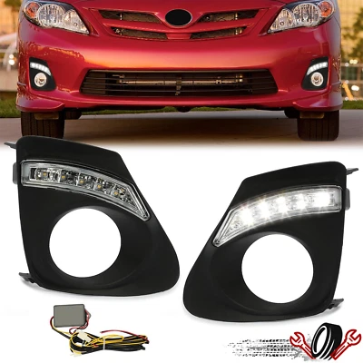 2x Luces antiniebla para Toyota Corolla 2011 2012 2013 LED DRL lámpara antiniebla con bisel Foto 1 de 4