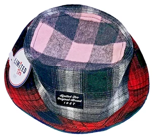 SOMBRERO CUBO A CUADROS MULTICOLOR MARCA LIMITADA DEMASIADO ORIGINAL 1987 6" NUEVO CON ETIQUETAS - Imagen 1 de 7