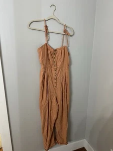 Free People Junpsuit koralle/orange Rosalyn Größe 6 ohne Gürtel Boho - Bild 1 von 8