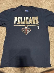 Zion Williamson #1 New Orleans Pelicans Navy NBA Jersey T-shirt SZ MEDIUM - Picture 1 of 5