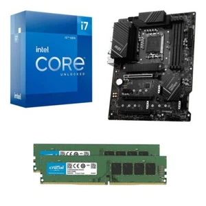Intel Core i7-12700K MSI Z790-P Pro WiFi DDR4 Crucial 16GB DDR4-3200 Kit Bundle - Picture 1 of 4
