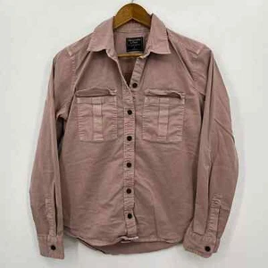 Abercrombie & Fitch Long Sleeve Button Shirt Men's S Pink Mauve Tactical Pockets - Picture 1 of 8