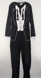Mens Black After Party Tuxedo Costume Union Suit Pajamas - Picture 1 of 5