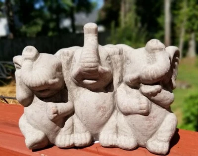 Estatua de los tres elefantes sabios de 5,5" Foto 1 de 2