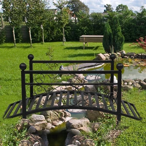 40in Metal Garden Bridge Yard Arch Path Bridge for Outdoor Backyard w/Guardrail - Picture 1 of 12