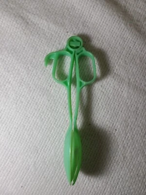 Vintage Tupperware Jadeite Green Salad Tongs #113-1/114-1 Retro ©1954 9.5" - Image 1 of 4