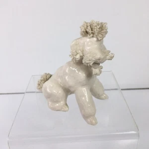 Vintage Spaghetti Pudel cremeweiß unbemalt 3” x 3” unmarkiert - Bild 1 von 6