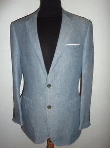 AUSTIN REED Regent Street Blue Linen Boating Jacket Blazer Sport Coat Medium - Picture 1 of 11