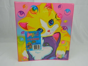 Lisa Frank Vintage 90s 1 ½” Binder Cats Kittens Bubbles Pink Purple Stuart Hall - Picture 1 of 8