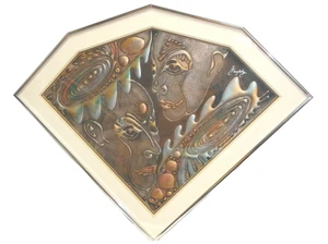 Joel Zaretsky Original Metal Pigmented Mixed Media Adam & Eve  Very Rare   A1051 - Picture 1 of 12