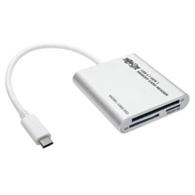 Tripp Lite 0.9M USB3.1 Type-C Multi-Drive Flash Memory Card Reader - White - Image 1 of 4