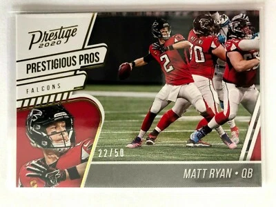 Prestige 2020 Matt Ryan Prestigious Pros Xtra Points Gold Foil #22/50 Rare! - Image 1 of 2