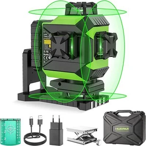 Nivel láser 4D 16 líneas autonivelante 360 línea cruzada haz verde nivel láser 704CG - Imagen 1 de 9
