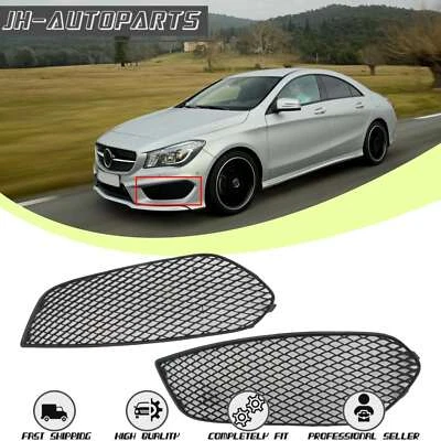Par de parachoques delantero antiniebla rejilla de malla para Mercedes CLA250 CLA45 AMG 2014-2016 Foto 1 de 4