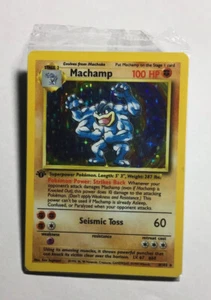 SEALED 1st edition MACHAMP Pokemon BASE Set 8/102 Holo Rare Star Foil ed - Picture 1 of 2