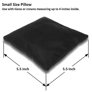 Black Velvet Tiara & Crown Display Pillow Stand, 4 Sizes, 5.5 to 8.5 Inch - Picture 1 of 14