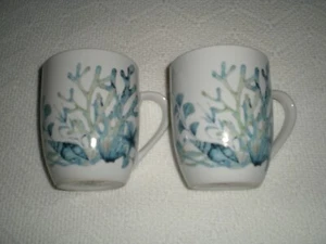 Fitz & Floyd Sanibel Blau Tassen Becher 2er Set Brandneu - Bild 1 von 6