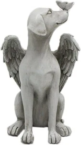 Resina 8" Ángel Perro Homenaje Memorial Estatua Tumba Marcador Duelo - Imagen 1 de 3