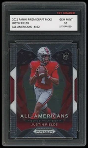 Tarjeta de novato Justin Fields 2021 Panini Prizm All-Americans primer grado 10 RC Bears - Imagen 1 de 1