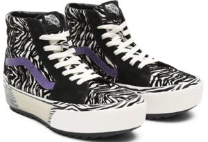 VANS🏁Zebra SK8-Hi Stacked Black White VN0A4BTW5PR Suede Trainers Size UK 5 - Picture 1 of 10