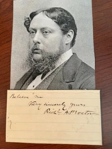 RICHARD A. PROCTOR SIGNED SLIP, ASTRONOMER, POPULAR SCIENCE AUTHOR, MARS MAP - Picture 1 of 1