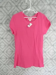 New Zenana T Shirt Size 10 Girls Pink Pull Over Round Neck Short Sleeve Casual - Picture 1 of 3