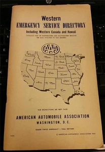 RARE VINTAGE "1965 TRIPLE AAA WESTERN EMERGENCY SERVICE DIRECTORY" WASHINGTON DC - Bild 1 von 1