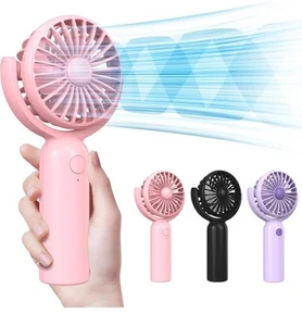 3 Packs Portable Handheld Mini Fans 3 Speed 180° Lightweight USB C Rechargeable - Picture 1 of 5
