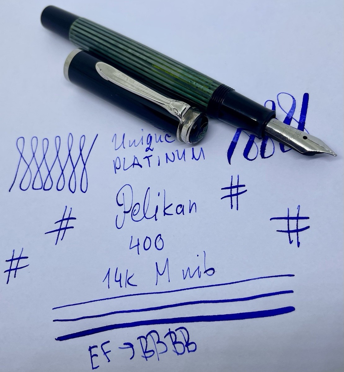 ヴィンテージ pelikan400 クーゲルMニブ（KM） Amazon | Pelikan ペリカン 万年筆 F 細字 緑縞 スーベレーン