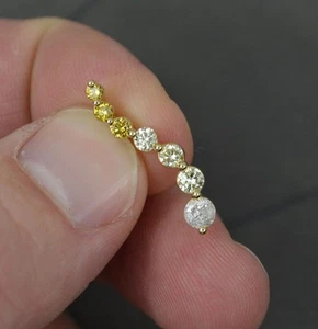 Sparkly 0.65ct Diamond 9ct Gold Cluster Column Drop Pendant - Picture 1 of 5