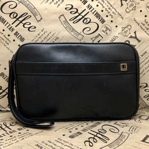Dunhill Hand Clutch Bag Leather Black Pouch Business Large Capacity Used Japan - Picture 1 of 12